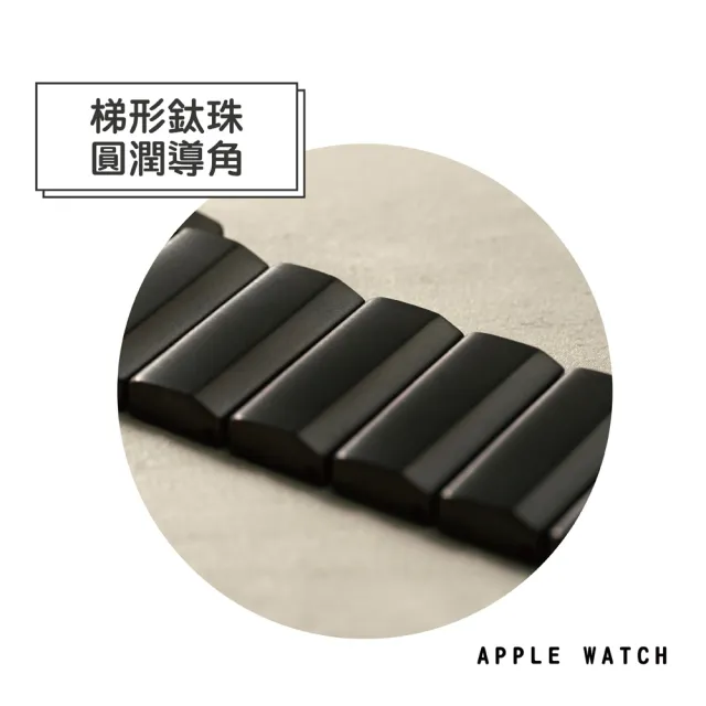 【蘋果庫Apple Cool】Apple Watch 38/40/41/42/44/45/46/49mm 梯形切面鈦錶帶(鈦金屬/梯形鈦錶帶)