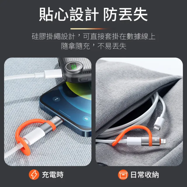 【Mcdodo 麥多多】Type-C轉Lightning轉接頭(帶固定線/PD快充轉接器/適用蘋果iphone手機)