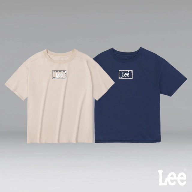 【Lee 官方旗艦】女裝 短袖T恤 / 長框縫線印花 小LOGO 共2色 Oversized版型(LL220237562 / LL22023797W)