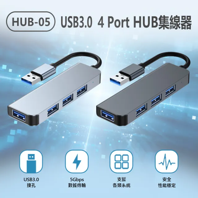 HUB-05 USB3.0 4 Port HUB集線器