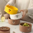 【LINE FRIENDS】熊大兔兔陶瓷帶蓋密封保鮮碗(中款 可微波)