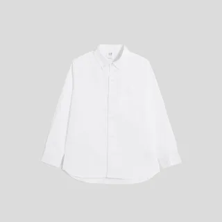 【GAP】男童裝 翻領牛津布長袖襯衫-白色(426037)