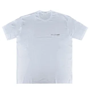 【川久保玲】COMME DES GARCONS川久保玲黑字LOGO純棉寬鬆短袖T恤(男款/白)