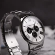 【Relax Time】黑潮王者系列 銀框 白面 不鏽鋼錶帶 三眼腕錶 手錶 男錶 母親節(RT-81-1)