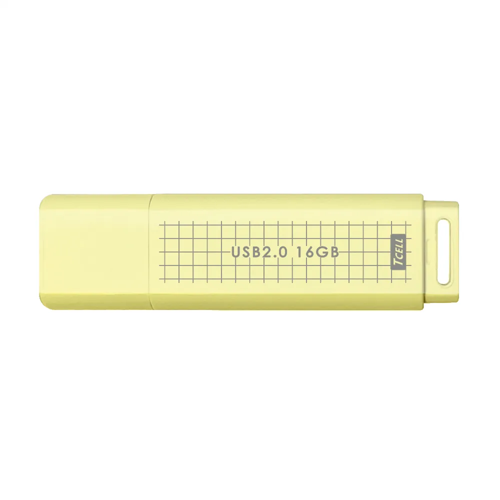 【TCELL 冠元】10入組-USB2.0 16GB 文具風隨身碟-奶油色