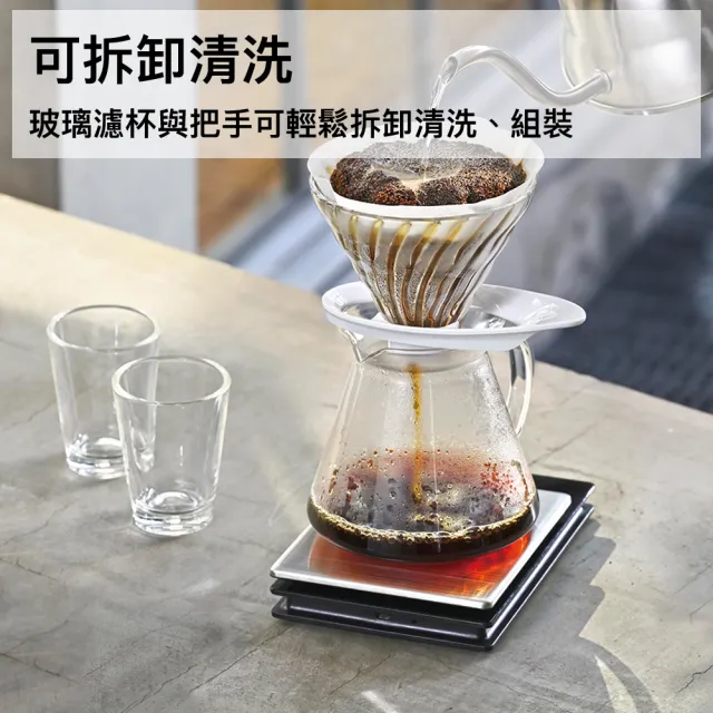 【HARIO】V60旋風白02玻璃濾杯(VDGR-02-W)