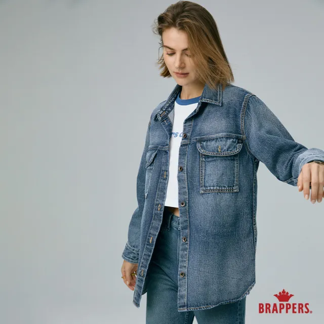 【BRAPPERS】女款 全棉牛仔襯衫外套(深藍)