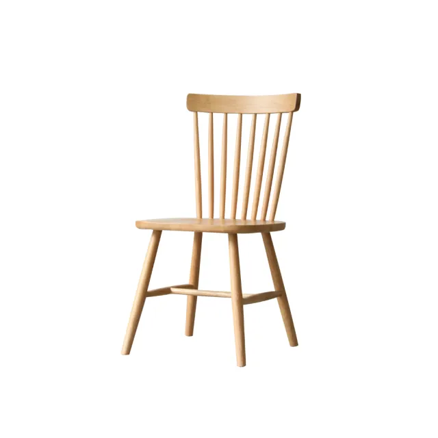 【hoi! 好好生活】小半家具溫莎椅北歐白橡木實木餐椅/休閒椅 2入組