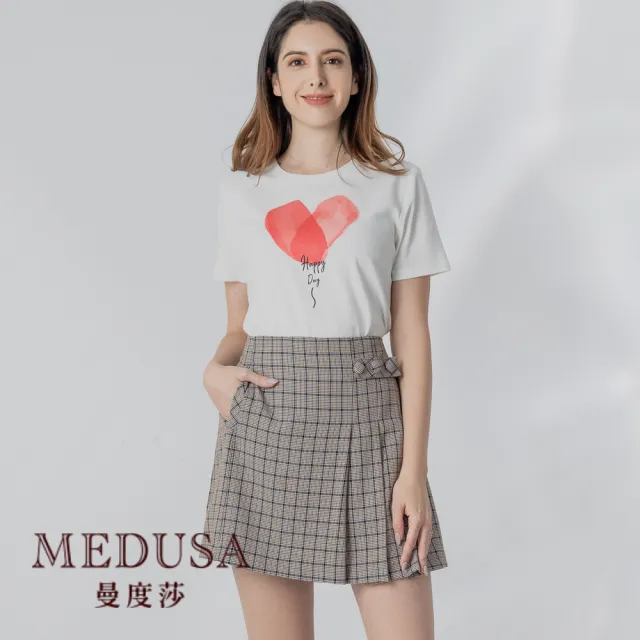 【MEDUSA 曼度莎】現貨-Happy Day 愛心純棉T（M-XL）｜女上衣 短袖上衣 短袖T恤(105-70501)