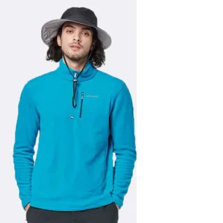 【Wildland 荒野】男 彈性PILE拉鍊保暖上衣.長袖立領衫.運動休閒衫(0A82502-136 蔚藍)