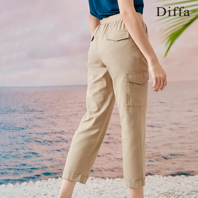 【Diffa】單邊貼袋長褲-女