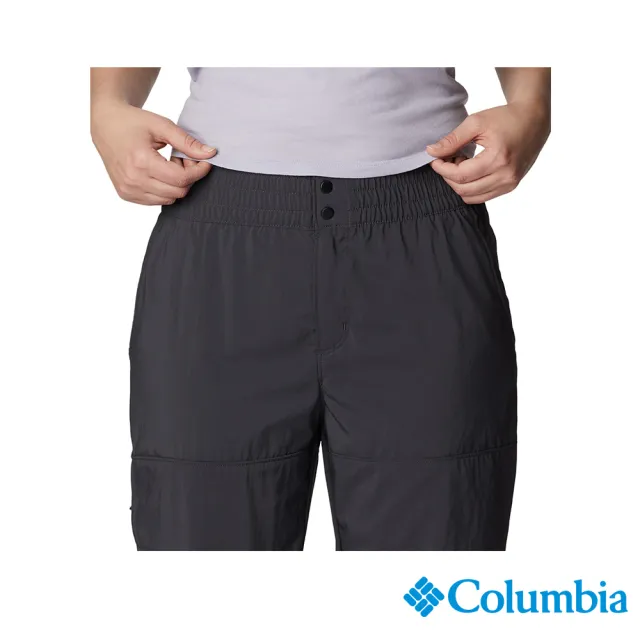 【Columbia 哥倫比亞 官方旗艦】女款-W Coral Ridge™UPF50快排長褲-黑色(UAR54980BK / 2023春夏)