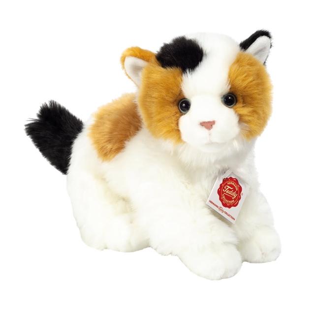 【HERMANN TEDDY】德國赫爾曼泰迪熊可愛幸運棕白貓(吉祥動物可許願好運吉祥動物)