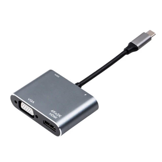 Type-C  4K UHD HDMI VGA USB PD快充(四合一轉接器)