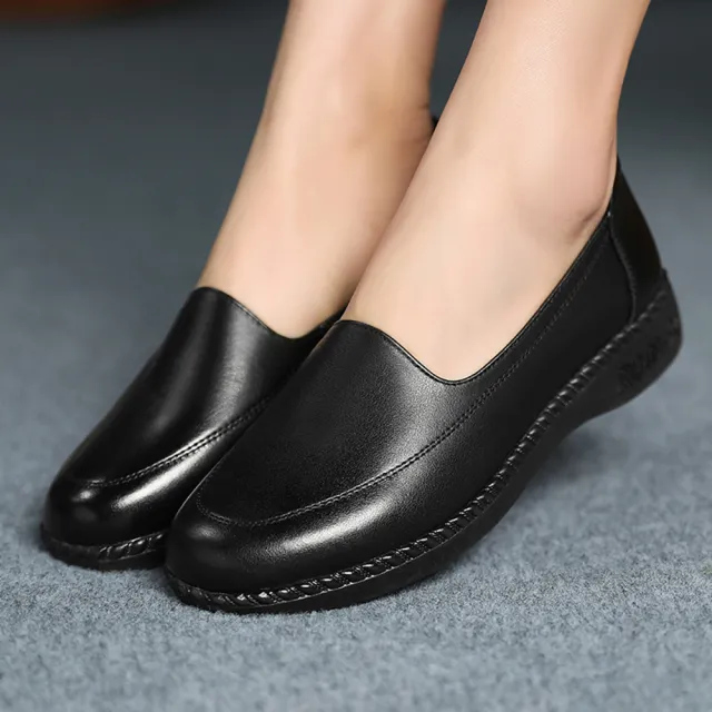 【LOVE FOOT 樂芙】真皮樂福鞋 牛皮樂福鞋/真皮頭層牛皮軟底舒適素面樂福鞋(3色任選)