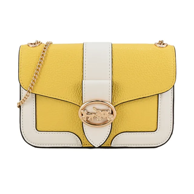 Hot Coach C6440 Georgie Crossbody In Colorblock In GOLD/RETRO YELLOW MULTI