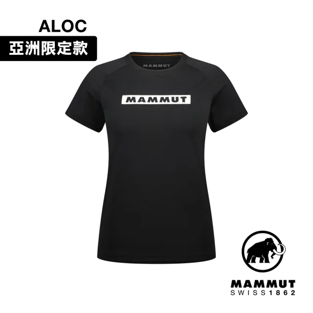 【Mammut 長毛象官方直營】QD Logo Print T-Shirt AF W 快乾LOGO短袖T恤 女款 黑PRT2 #1017-02022