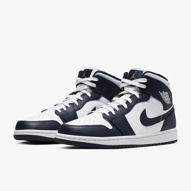 NIKE 耐吉】Air Jordan 1 Mid Obsidian 白男鞋黑曜石藍白休閒鞋AJ1