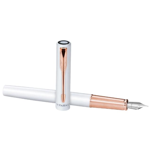 【PARKER】派克 威雅XL 月光白玫瑰金夾限定版鋼筆 F尖
