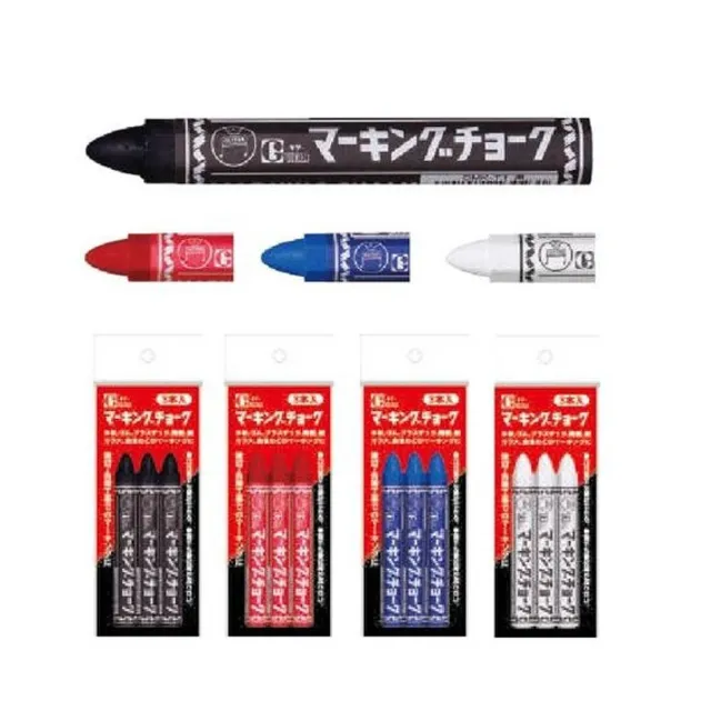【日本 寺西】工業用標記粉筆  3支/袋 CMK-T1-3P ~T30-3P(黑/紅/藍/白)