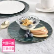 【Homely Zakka】北歐輕奢風錘紋金邊陶瓷餐盤碗餐具_大圓平盤(湯盤 餐具 餐盤 盤子 器皿)
