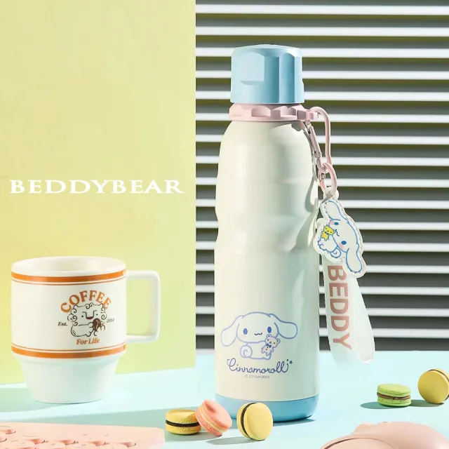 【BEDDY BEAR 杯具熊】大耳狗運動直飲保溫杯 316不鏽鋼保溫杯 旋蓋保溫杯 運動水壺 600ml(保溫瓶)