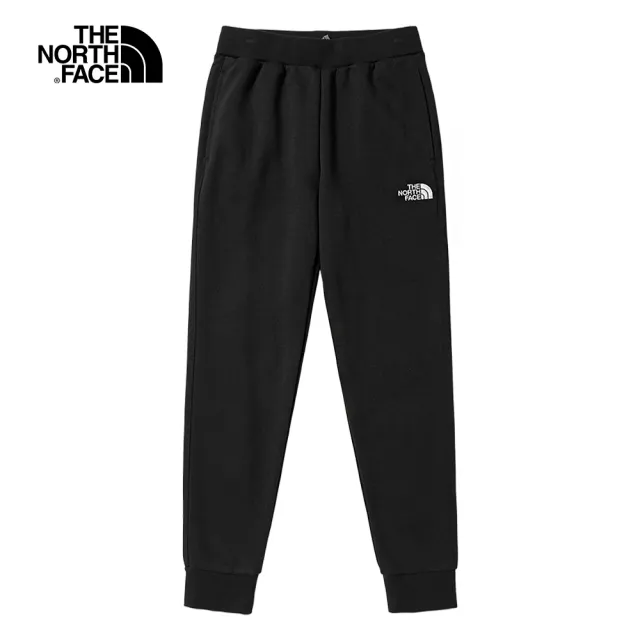 【The North Face 官方旗艦】北面兒童黑色寬鬆舒適運動休閒長褲｜81RWJK3