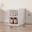【hoi! 好好生活】ANTBOX 螞蟻盒子免安裝折疊式鞋盒2格無色款(透明門板 磁吸式 收納盒)