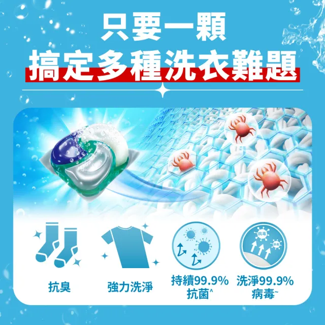 【ARIEL】4D抗菌抗蹣洗衣膠囊27顆x2包袋裝