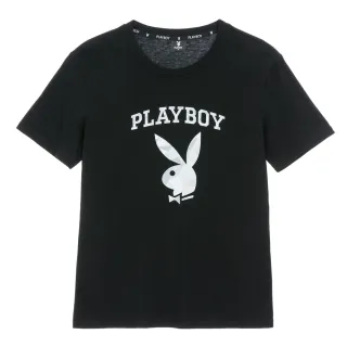 【PLAYBOY】幾何印兔頭上衣(黑色)