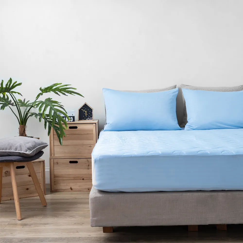【特力屋】涼感舖棉床包枕套3件組雙人加大-藍