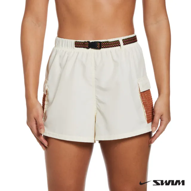 【NIKE 耐吉】SWIM 短褲 女款 運動褲 NIKE EXPLORE 白 NESSD355-121