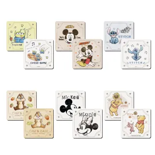 【收納王妃】Disney 迪士尼 復古風 軟式珪藻土杯墊 杯墊 防潮 硅藻土 防滑墊 隔熱墊 方形 2入組(10x10x0.5)