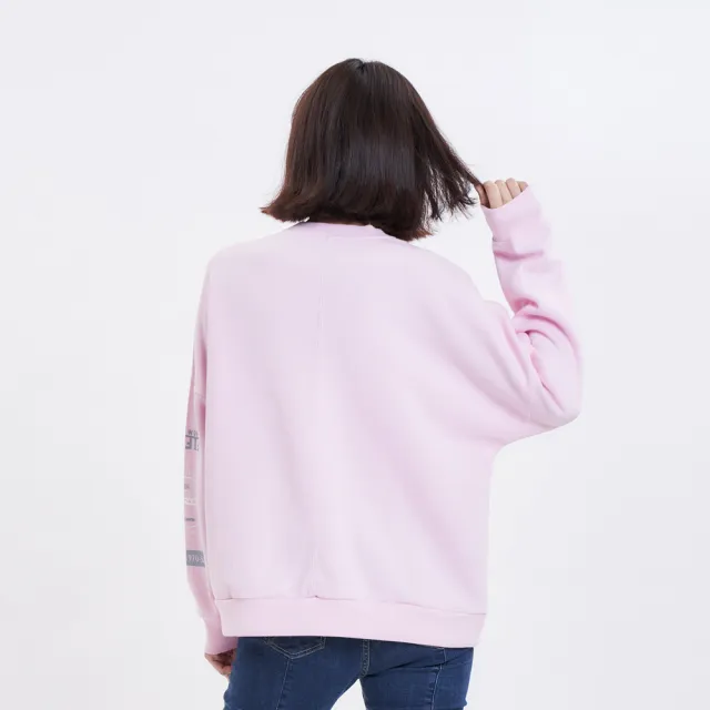 【5th STREET】女單袖滿版LOGO長袖T恤-粉紅色
