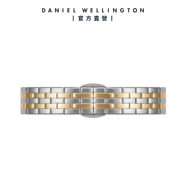 【Daniel Wellington】DW 手錶 Quadro Lumine 20X26 星辰珠寶式雙色錶鏈-白錶盤(DW00100625)