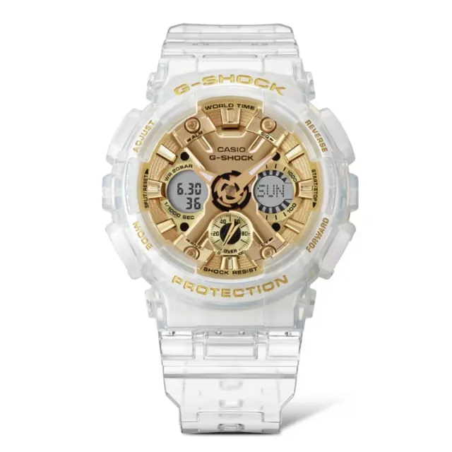 【CASIO 卡西歐】G-SHOCK時尚晶透系列 透明金_GMA-S120SG-7A_45.9mm