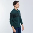 【NAUTICA】男裝 品牌文字LOGO撞色條紋長袖POLO衫(綠)