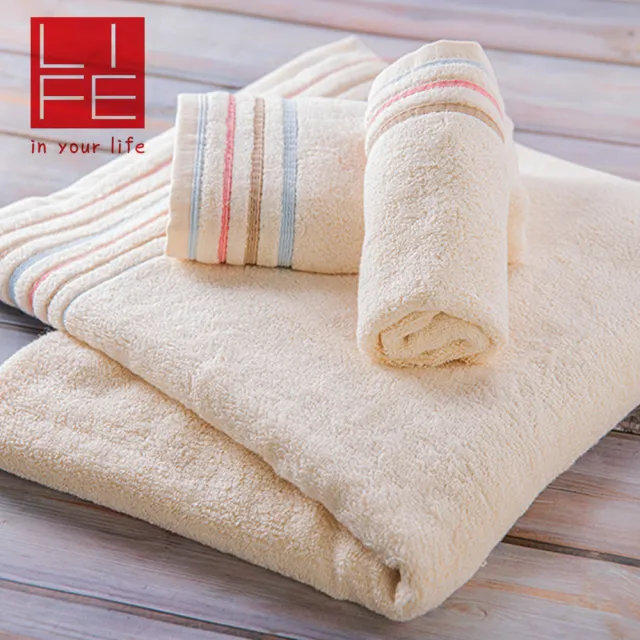 【LIFE 來福牌】台灣製有機棉自然唯美毛巾(34x78cm)