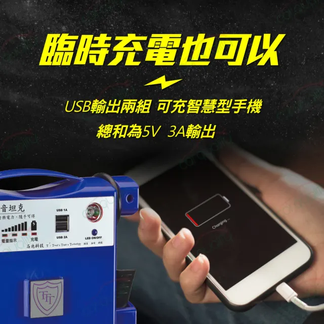 【電力坦克】藍色 12V 400A 雙USB 照明功能 汽車救援電池 緊急啟動電源 4000C.C以下汽油車啟動(車麗屋)