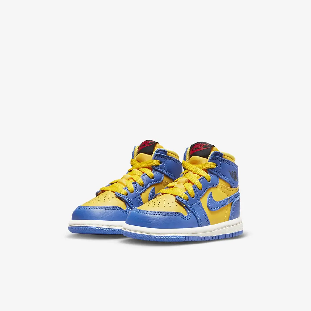 NIKE 耐吉】籃球鞋運動鞋JORDAN 1 RETRO HIGH OG TD 嬰幼藍黃