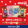 【Meiji 明治】貓熊夾心餅乾 35g袋裝*24入(巧克力/草莓/牛奶/雙層巧克力)