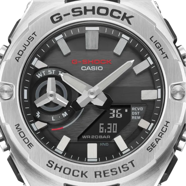 【CASIO 卡西歐】G-STEEL系列 藍芽連線 X 太陽能電力 多功能腕錶 GST-B500D-1A