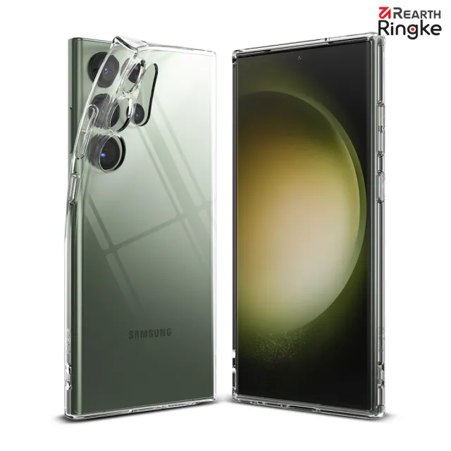 【Ringke】三星 Galaxy S23 Ultra 6.8吋 Air 纖薄手機保護殼 透明 亮粉透明(Rearth 軍規防摔 手機殼)