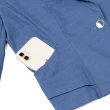【ILEY 伊蕾】仿牛仔翻摺袖棉質西裝外套(藍色；M-XL；1231064018)