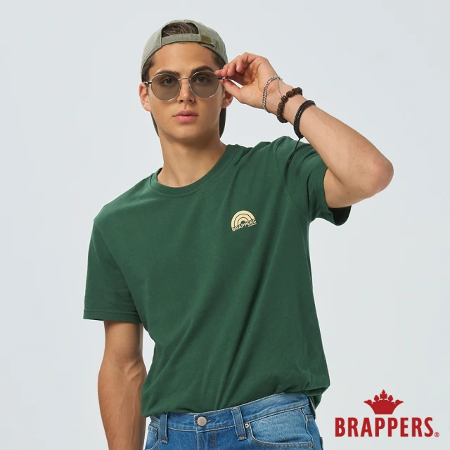 BRAPPERS 男款 彩虹LOGO印花圓領T(深綠)