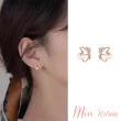 【MISS KOREA】韓國設計優雅貓眼石水鑽蝴蝶造型耳環(貓眼石耳環 水鑽耳環 蝴蝶耳環)