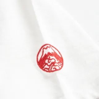 【EDWIN】江戶勝 男裝  富士山朱印和風小刺繡短袖T恤(米白色)