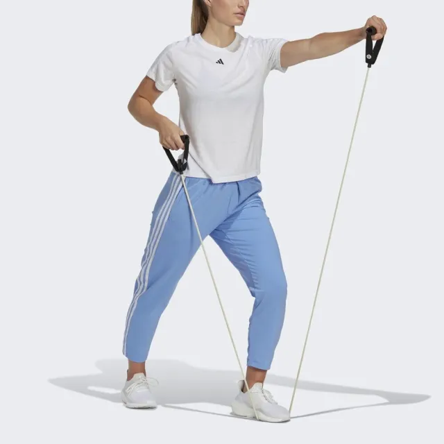 【adidas 愛迪達】Tr-es Crew T 女 短袖上衣 訓練 運動 健身 輕量 吸濕排汗 透氣 舒適 白(HR7796)