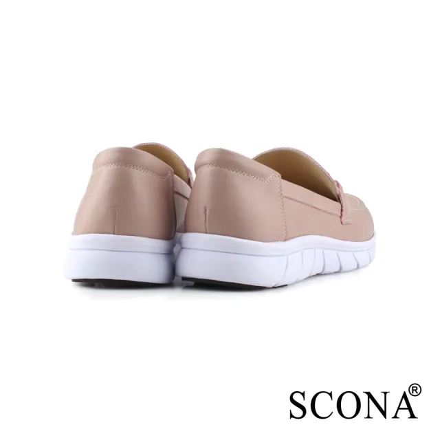 【SCONA 蘇格南】全真皮 輕量舒適樂福鞋(淺粉色 7391-3)