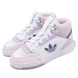 【adidas 愛迪達】休閒鞋 Drop Step XL W 女鞋 粉紅 藍莓紫 麂皮 高筒 三葉草 愛迪達(FZ5722)